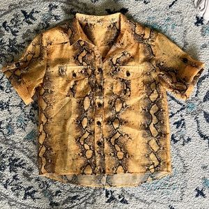 Yellow Snake Print Top